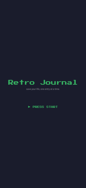 Retro Journal press start screen